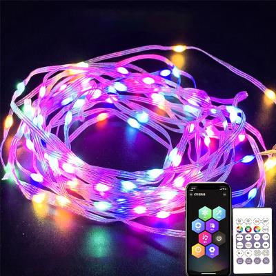 China Hot Selling Control Symphony Point Illusion APP Bluetooth Vacation Flex Cable Led Slide Lamp Music Rhythm Light Smart String for sale