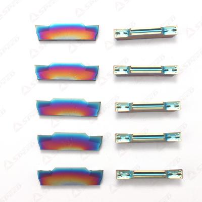 China Nano Blue MGMN MRMN Tungsten Carbide PVD/CVD Cnc Insert Coated Grooving Inserts for sale