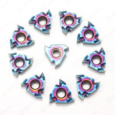 China Carbide Threading Inserts 11IR 16IR 22IR Thread Cutter For Alu DLC Coating Nano Blue for sale