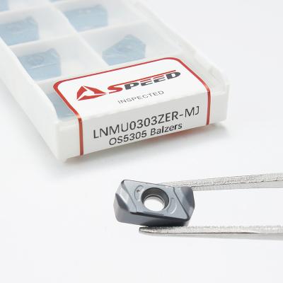 China Lnmu0303zer-MJ Lnmu 0303 inserciones de fresado por CNC de alimentación alta Nano revestimiento azul de doble lado inserción de fresado de alimentación rápida en venta