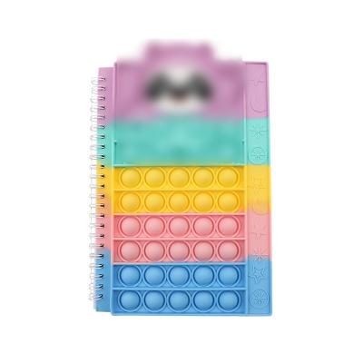 China Educational cute panda factory bubble decompression note practice notebook A5 deratting silicone toys direct supply notebook for sale