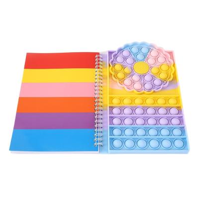 China A5 Educational Toys Notebook Decompression Pressure Reduction Toy Bubble Notebook Silicone Deratting Notebook for sale