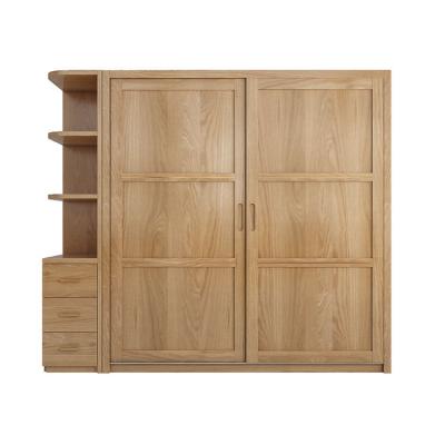 China Nordic minimalist bedroom large sliding door rubber wooden wardrobe storage door for sale