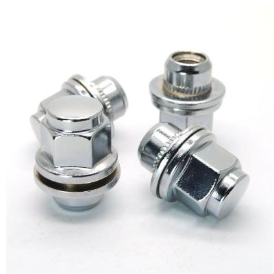 China Silver Tapered Wheel Lug Nuts M12x1.5 With Gasket Fit GWA-0044 for sale