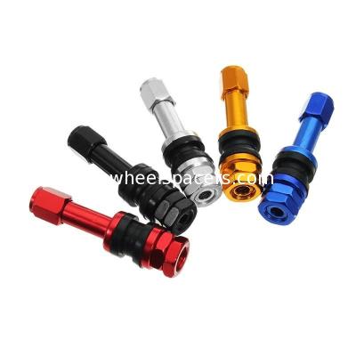 China Colored Aluminum Alloy Car Tire Valve Stem Straight Mouth With Black Dust for sale