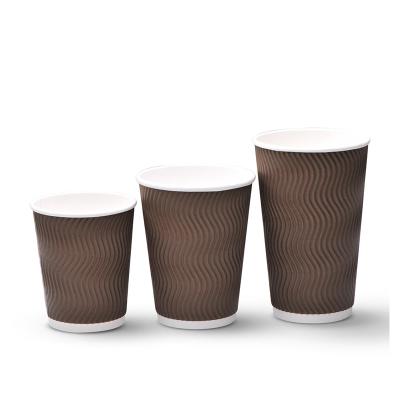 China Multiple size take out double wall hot coffee drinks paper cups with plastic lid for sale