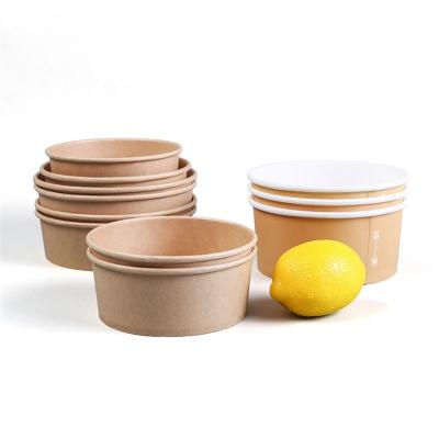 Cina Multifunctional disposable ripple wall paper cup salad bowl pet lid with great price in vendita