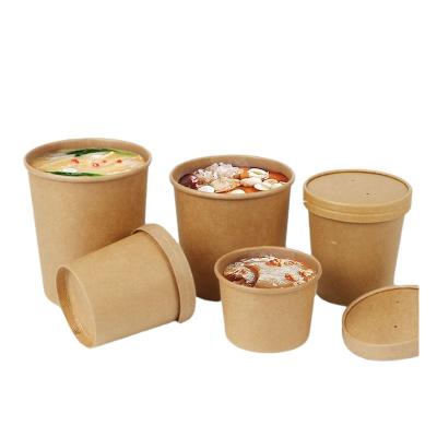 Cina Low Price Disposable Brown Kraft Paper Salad Bowl For Take Away in vendita