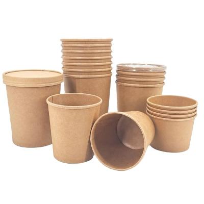 China custom printing food packing box salad bowls kraft paper bowl with lid for sale