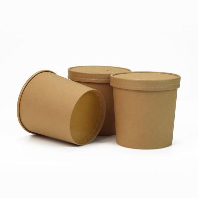 China Disposable kraft paper soup bowl paper food container paper bowl for sale