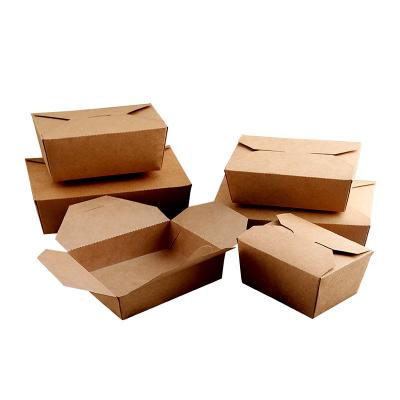 China Hot restaurant takeaway food containers brown kraft paper take out food lunch boxes for sale