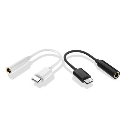 China Convenient Type C to 3.5mm headphone cable adapter, male Type C to 3.5 mm aux cable. female audio for the earphone-microphone for sale