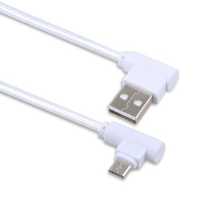 China Dual Right Angle MP3/MP4 Player Elbow Cotton Cloth Usb 2.4A 90 Degree Charging Cable For Type-C for sale