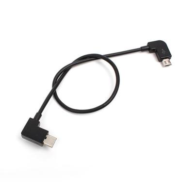 China Fast Speed ​​Charging Micro to Type-C Charging Cable, OTG Mobile Phone Connected to Drone Remote Elbow Charging Cable for DJI Remote for sale