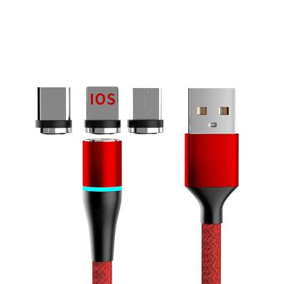 China 3A Fast Charging 540 Usb Fast Charger 3-In-1 Degree Rotation Magnetic Charging Cable Universal Mobile Phone Multifunction Charger for sale