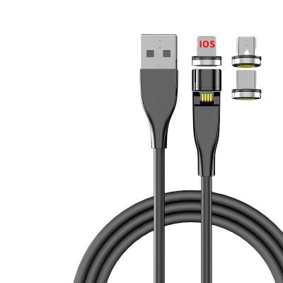 China wholesale Fast Charge 3A Durable 2M Gray Spot Type Micro USB Cable 540 Degree Multi-angle Rotation Magnetic Charging Cable Data C for sale