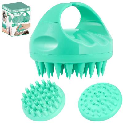 China Massage 3 in 1 Silicone Scalp Massaging Shampoo Brush Scrubber Hair Scalp Massager Shower Head Brush for sale