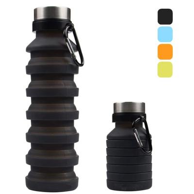 China Collapsible Sports Water Bottle BPA Free Silicone Water Bottles For Travel Gym Camping Increasing Leak Proof for sale