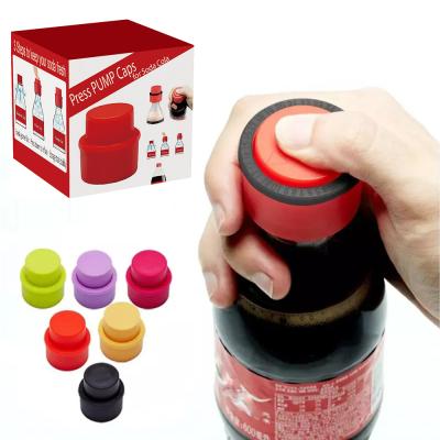 China Plastic Stopper Topper Pumping Soft Drink Vacuum Soda Stopper Wine Freshing Keeper Kitchen Accessories for sale