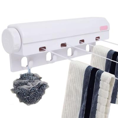 China Line 4 Automatic Clothesline Retractable Clothesline Novelty Household Basics Dryer with 4 Bonus Hanging Hooks Indoor or Outdoor Use for sale