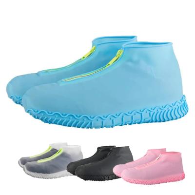 China Lightweight Silicone Rain Shoes With Zipper Anti Slip Waterproof Reusable Foldable Portable Overshoes For Rainnly Season for sale