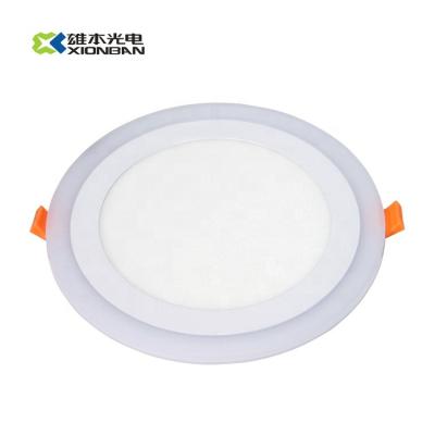 China Two color panel ceiling light donble color recessed silm round morden lamp RGB LED downlight for sale