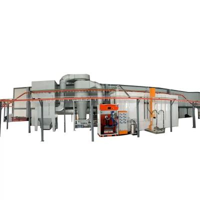 China Building Material Shops Automatic Spray Paint Equipment Ailin Electrostatic Powder Coating Line With Overhead Conveyor Chain for sale