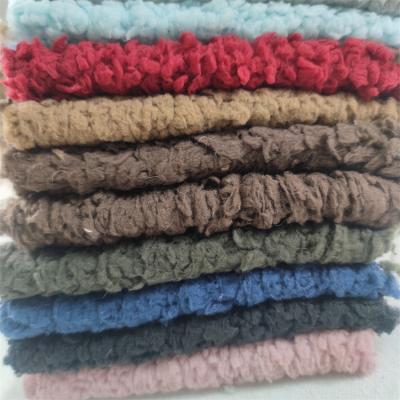 China Wholesale Memory Bubble Flannel Fleece Fabric Double Sided Plush Cloth Clothing Blanket Fabric for sale