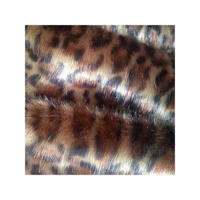 China Dyeing specialization in producing high quality leopard print faux fur fabric mink fur winter coat for sale