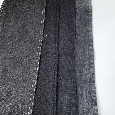 China Good Quality Breathable Hot Selling 9.3 Oz Popular Black Gray Color Woven Stretch Denim Fabric for sale