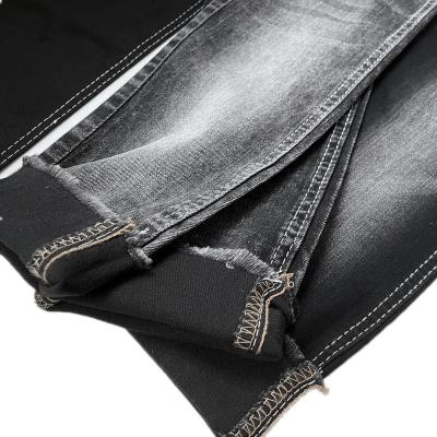 China 9.3 oz Breathable Popular Black-on-Black Color Woven Stretch Woven Denim Fabric for sale