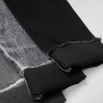 China 9.8 Oz Black Denim Fabric Cotton Spandex Stretch Breathable High Elasticity Slubby Denim for sale