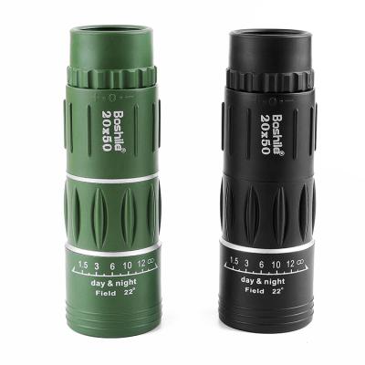 China Single Cylinder High Quality Optical Lenses 20X50 Mini Range Optical Prism Monocular Hunting Monocular for sale