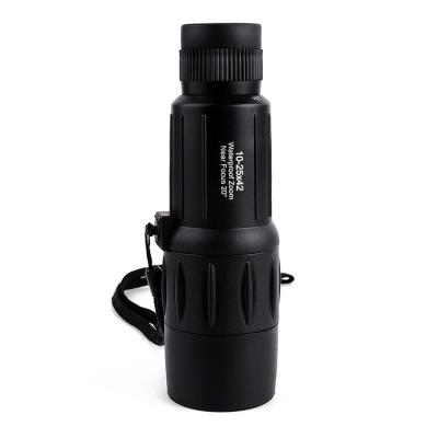 China Metal Adult 10-25X42 High Magnification High Zoom Portable Clear Waterproof Fogproof Telescope for sale