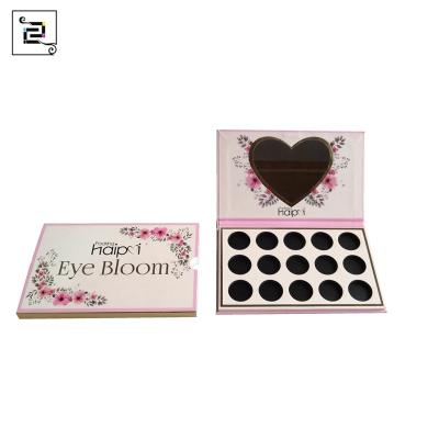 China Handmade Wholesale Colorful Printing Custom Eyeshadow Palette Packaging With Mirror for sale