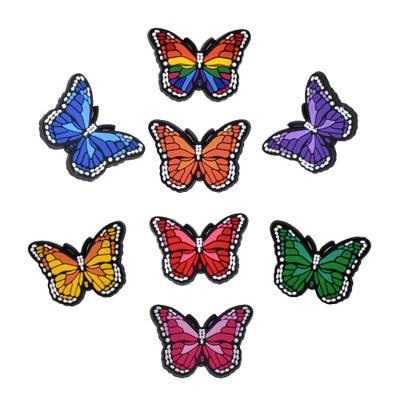 China Hot Selling Shoe Buckle Amazon Fashion Butterfly Decoration Accessories Designer Beach Shoe Charms Most Popular for sale