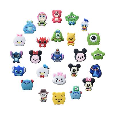 China Amazon Hot Seller Cute Mickey Minnie Duck Design PVC Cartoon Croc Rubber Shoe Buckle Shoe Charms Buckles Accessories Decorations for sale