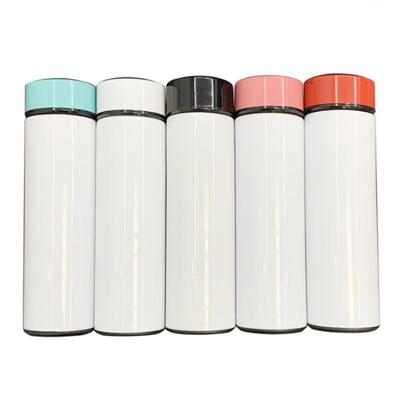 China Wholesale Disposable 17oz Sublimation Dual Temperature Display Bottle Wall Vacuum Insulated Water Bottle Double Led Smart Bottle Water for sale