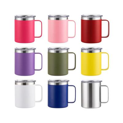 China Double Wall Stainless Steel Disposable Coffee Mug Promotional Amazon Hot Sale 12oz Insulated Coffee Cup With Handle for sale