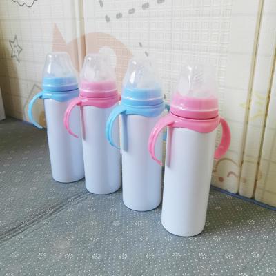 China Disposable in RUNNING Blanks 8oz Sublimation Double Cups Stainless Steel Wall Vacuum Double Sippy Baby Milk Bottles For Sublimation for sale