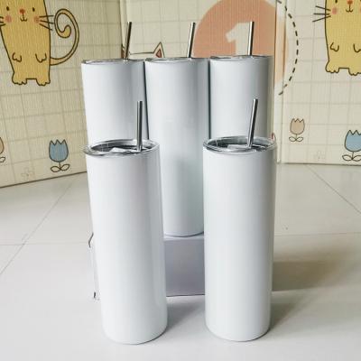 China Wholesale Disposable 20oz Full Straight Sublimation Blanks Double Wall Stainless Steel Lean Tumbler With Straw Lean Tumbler for sale