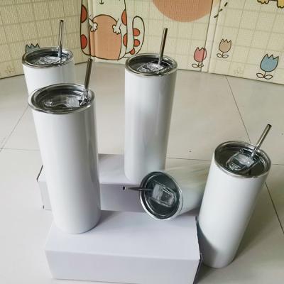 China DIY 20oz Disposable Straight Sublimation Masks Skinny Stainless Steel Tumbler Insulated Straight Tumbler Sublimation Blanks With Straw for sale