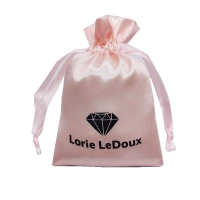 China Laundry / Drawstring Bag New Products Hair Wigs Bag Satin Silk Pouch Packaging Silk Bag for sale