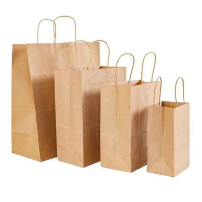 China China Supplier Grocery Brown Paper Bag Biodegradable Brown Gift Bag Kraft Paper Bag With Twisted Handle for sale