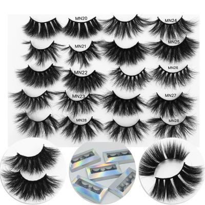 China 25-30 Times Best Selling 25mm Mink Lashes Holographic Bag 3d 5d Mink Eyelash Wholesaler Extra Long Fluffy Luxury Eyelashes for sale