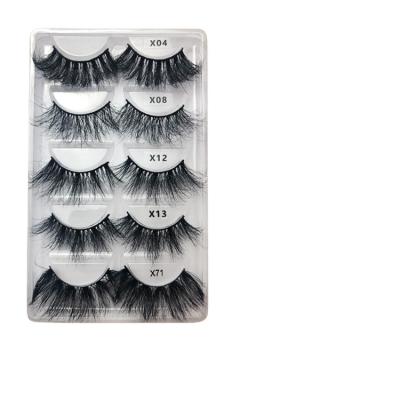 China Cheap Natural Hot Sales Long Private Label Five Pairs Dramatic High Quality Long Mink Lashes In Free Package Box for sale