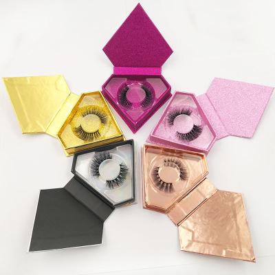 China Long Hot Sale Wholesale Natural Beautiful Diamond Eyelashes Box Packing High Quality for sale