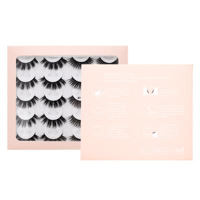 China Wholesale 8D Long Natural Thick Curling False Mink Eyelashes 10 Pairs Eyelash Pound Packing for sale