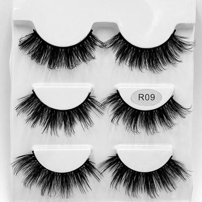 China Wholesale Natural Long Soft Eyelashes 3d False Mink Lashes Private Label 20mm Natural False Mink Eyelashes for sale