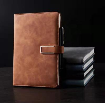 China Custom logo hardcover business A5 artificial leather PU leather notebook diary for sale